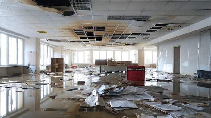Office after a flood