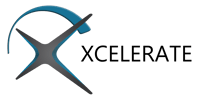 Xcelerate White Background Speedometer - without tagline