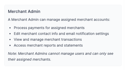 Merchant Admin