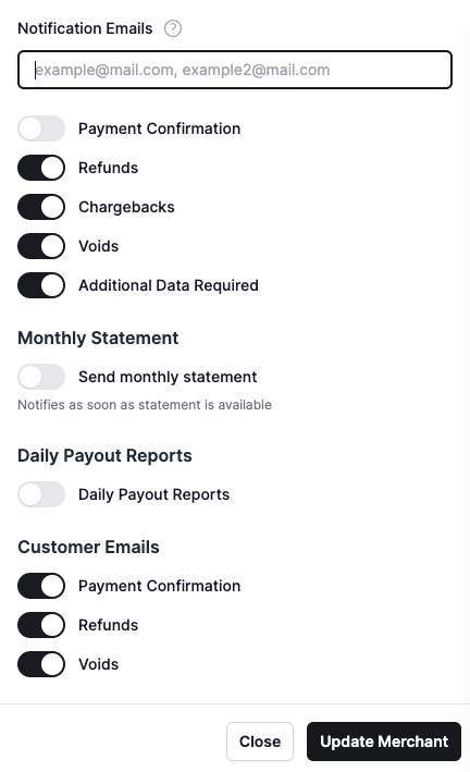 Merchant Notifications