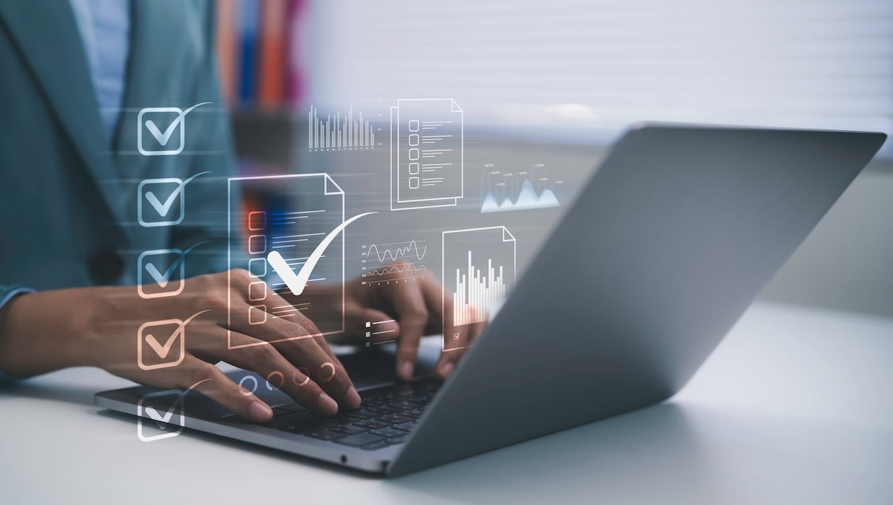 Digital restoration workflow dashboard used to verify project completion, documentation status, and operational visibility before final job closeout.