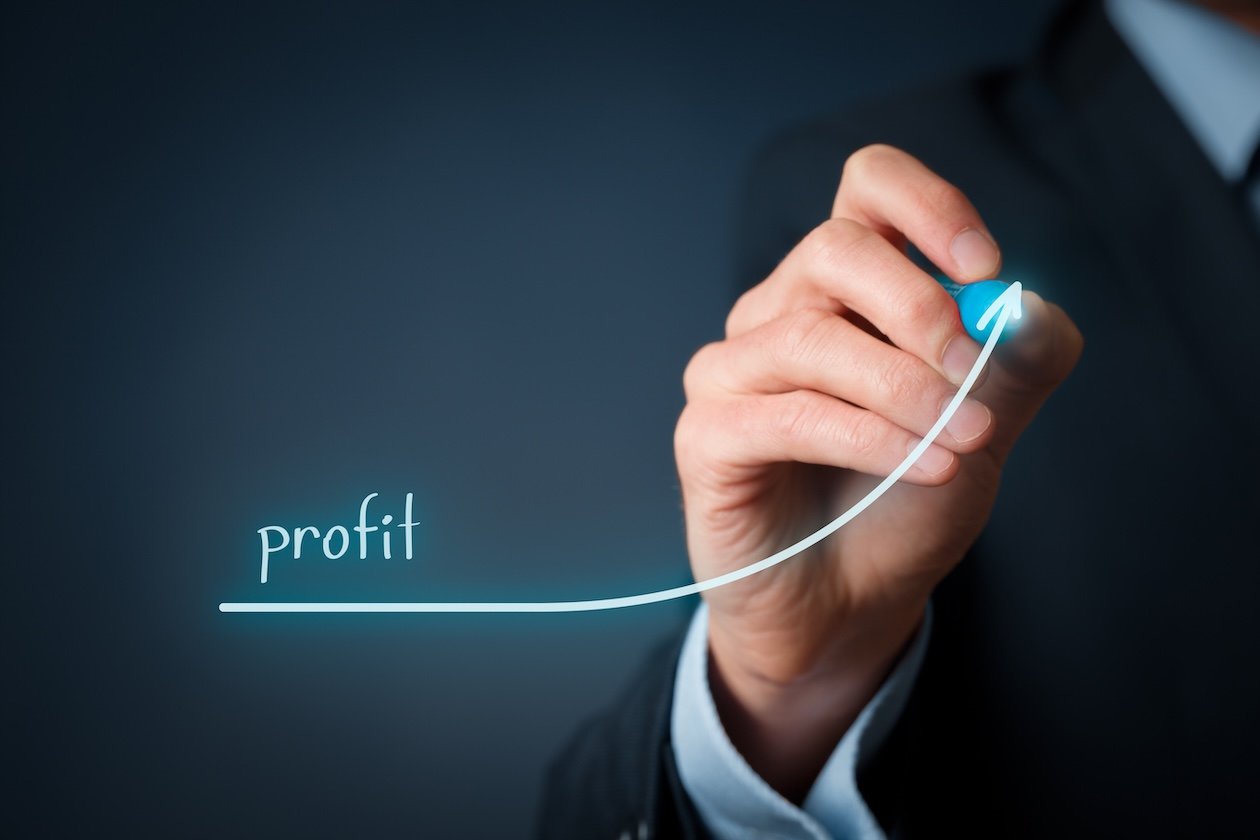 Business concept image representing profit growth, financial performance, and improved margins.