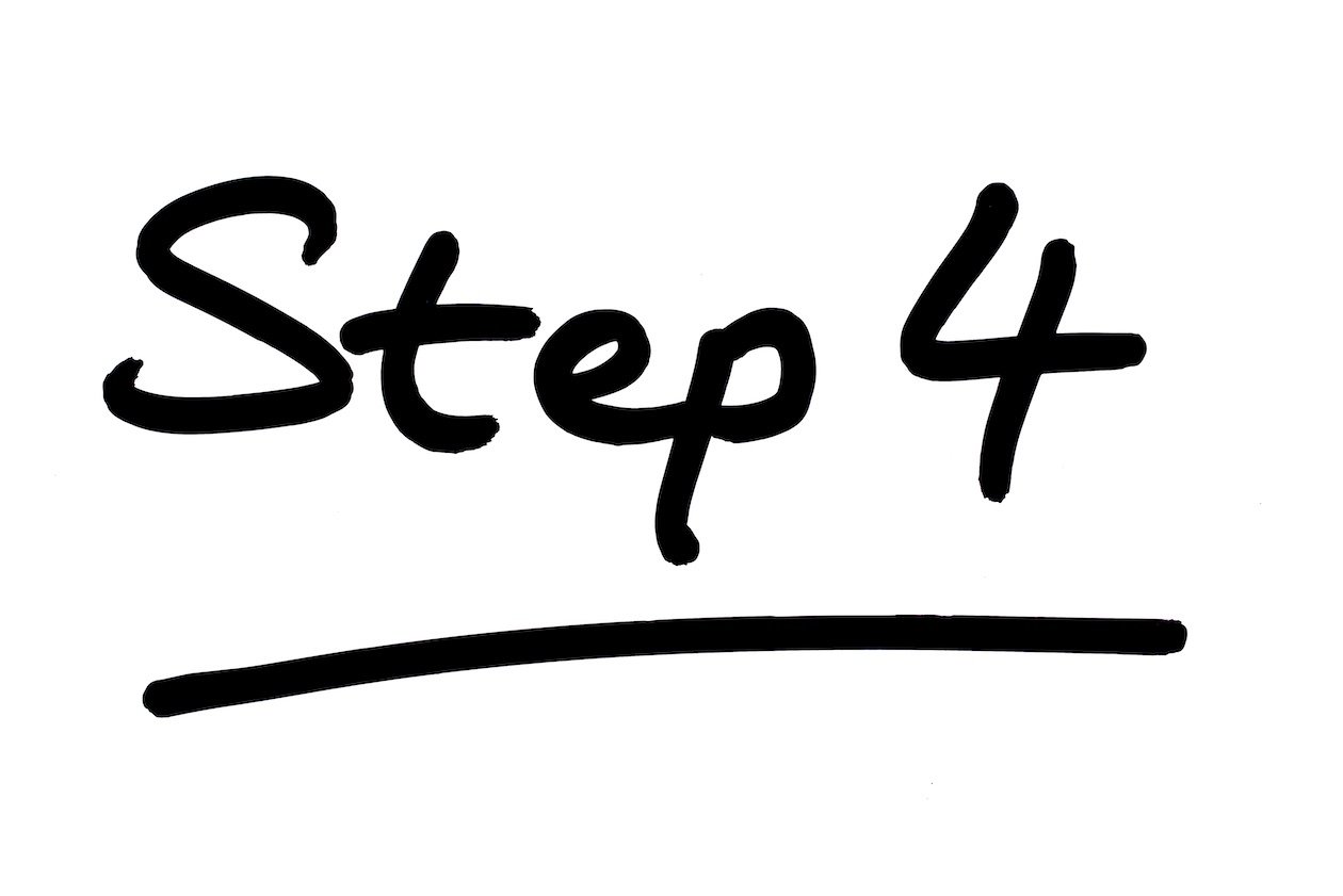 Step 4 written in black ink