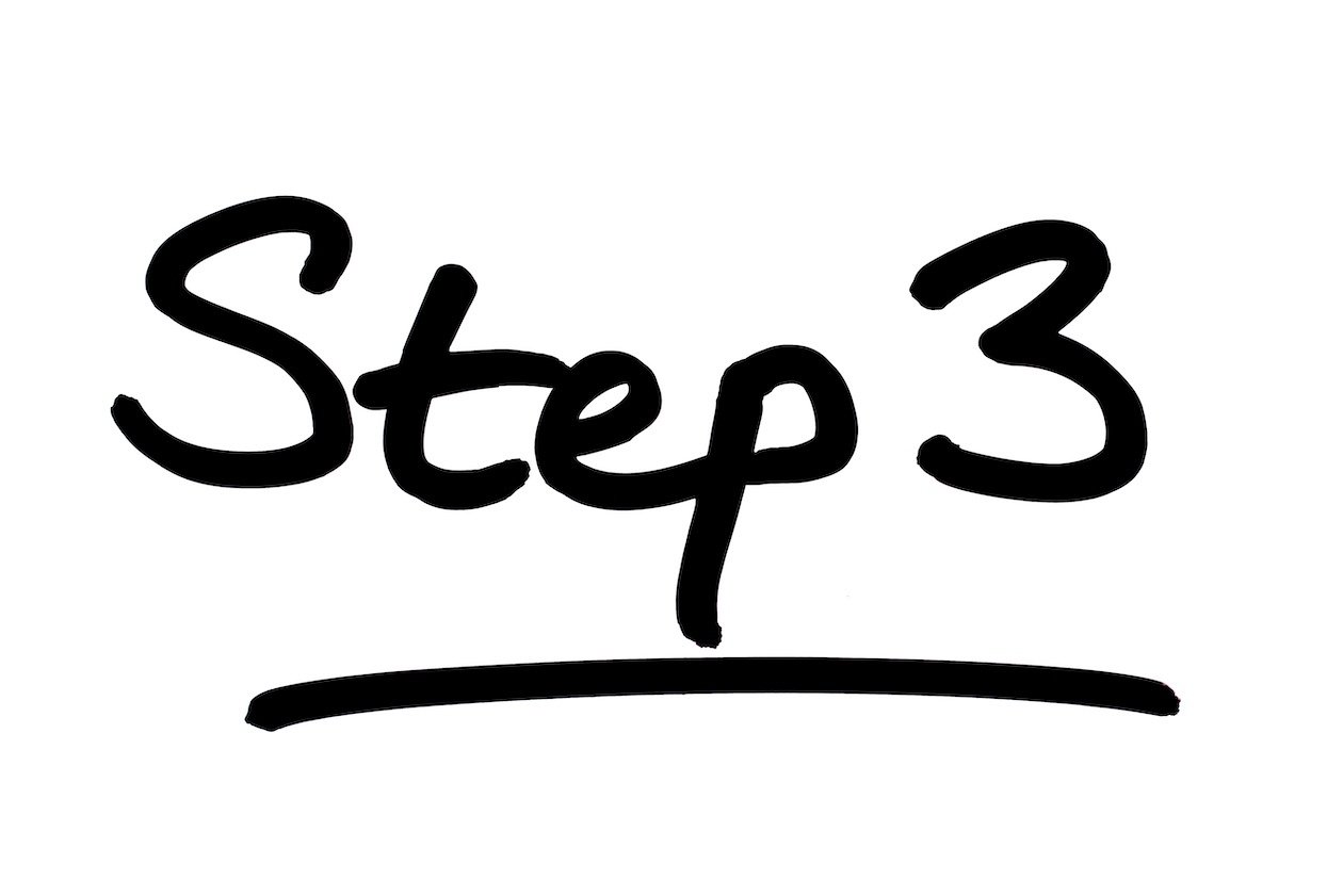 Step 3 written in black ink